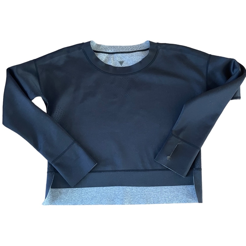 Victoria’s Secret Reversible Cropped workout Sweatshirt - Gray/ black Size Med